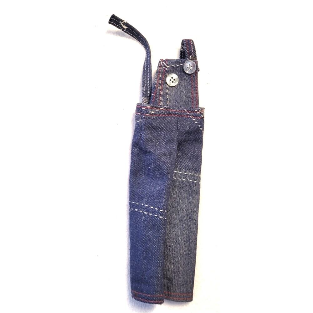 OOAK Ken 12" Doll Clone Patchwork Denim Overalls Vintage 70s 1/6 Scale